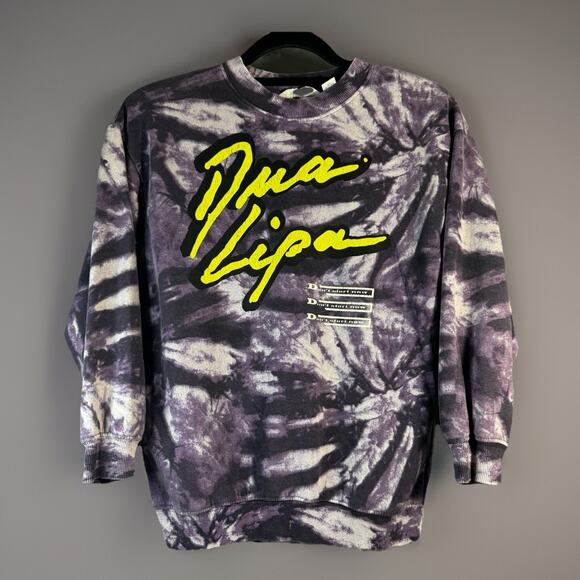 H&M Purple Tie-Dye Dua Lipa Don’t Start Now Sweatshirt Pullover Size 8/10 GUC - Picture 1 of 7